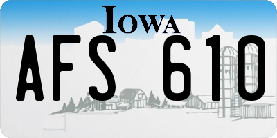 IA license plate AFS610
