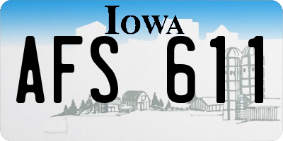 IA license plate AFS611