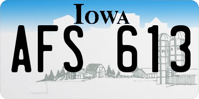 IA license plate AFS613