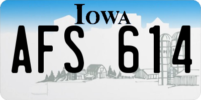 IA license plate AFS614