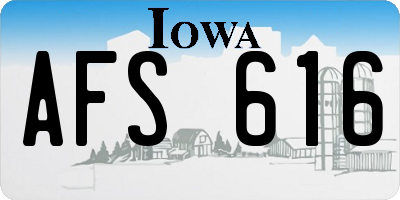 IA license plate AFS616