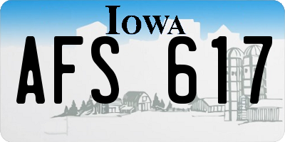 IA license plate AFS617