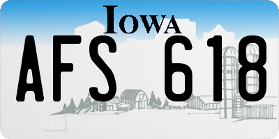 IA license plate AFS618