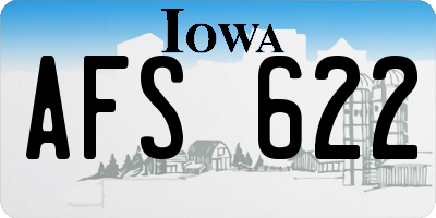 IA license plate AFS622