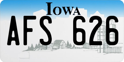 IA license plate AFS626