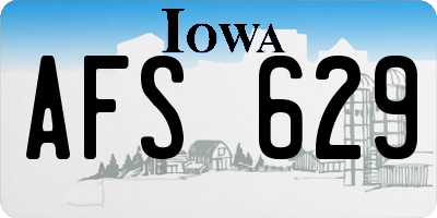 IA license plate AFS629