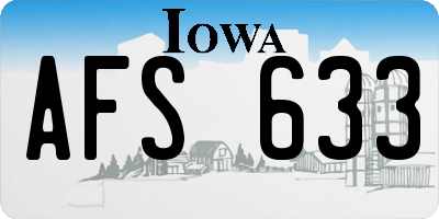 IA license plate AFS633