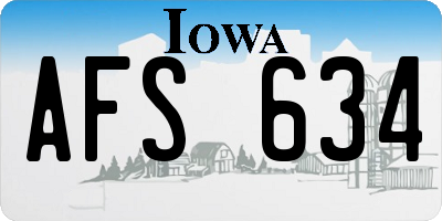 IA license plate AFS634