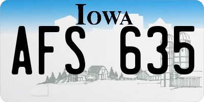 IA license plate AFS635