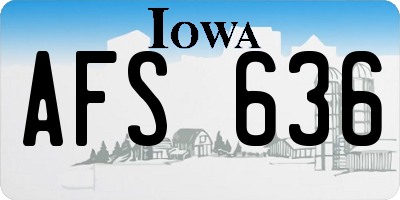 IA license plate AFS636