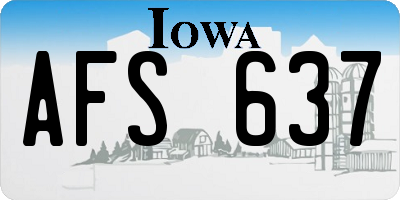 IA license plate AFS637