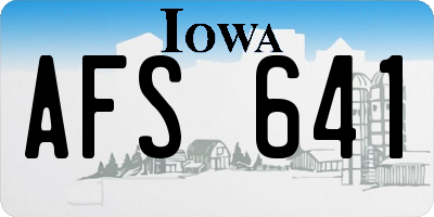 IA license plate AFS641