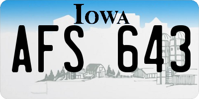 IA license plate AFS643