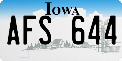 IA license plate AFS644