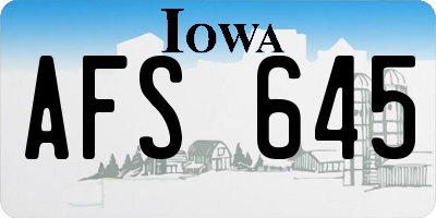 IA license plate AFS645