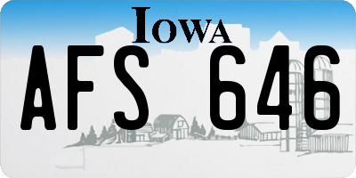 IA license plate AFS646