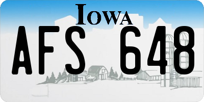 IA license plate AFS648