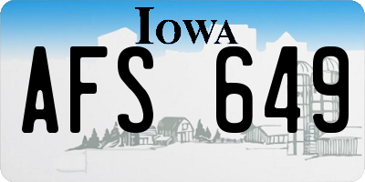 IA license plate AFS649