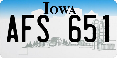 IA license plate AFS651