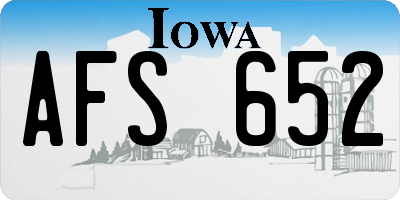IA license plate AFS652
