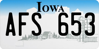 IA license plate AFS653
