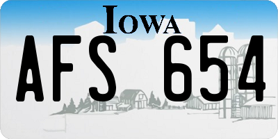 IA license plate AFS654