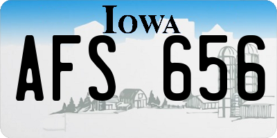 IA license plate AFS656