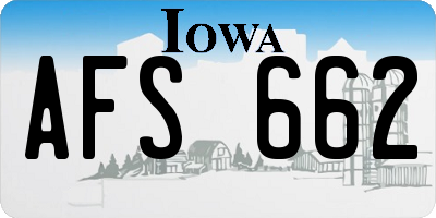 IA license plate AFS662