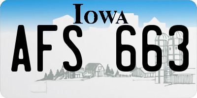 IA license plate AFS663