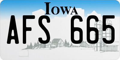 IA license plate AFS665