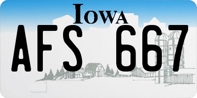 IA license plate AFS667
