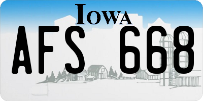 IA license plate AFS668