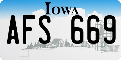 IA license plate AFS669