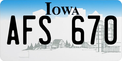 IA license plate AFS670