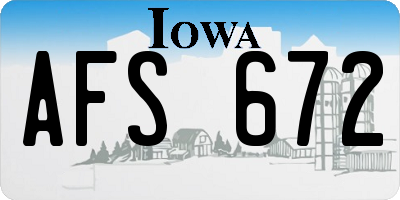 IA license plate AFS672