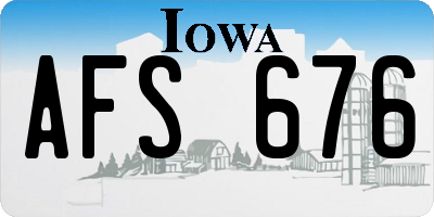 IA license plate AFS676