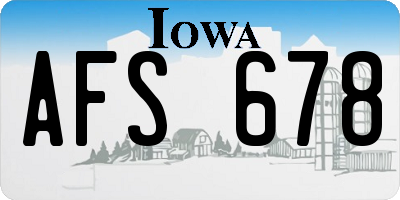 IA license plate AFS678