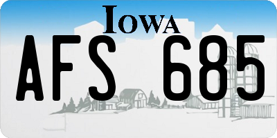 IA license plate AFS685