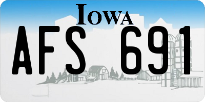 IA license plate AFS691