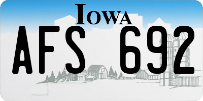 IA license plate AFS692