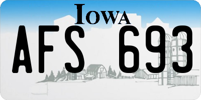 IA license plate AFS693