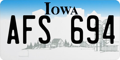 IA license plate AFS694