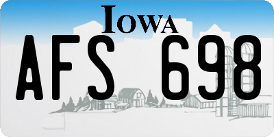 IA license plate AFS698