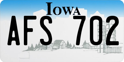 IA license plate AFS702