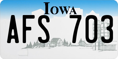 IA license plate AFS703