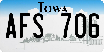 IA license plate AFS706