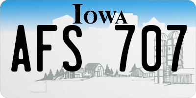 IA license plate AFS707