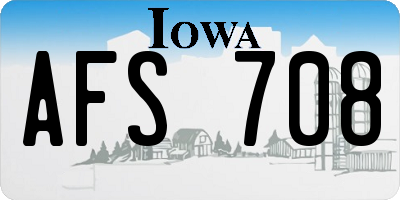 IA license plate AFS708