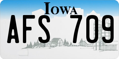 IA license plate AFS709