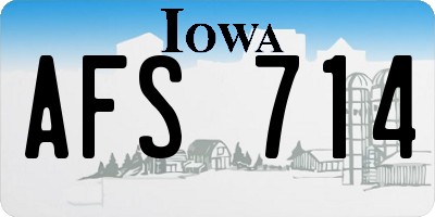 IA license plate AFS714
